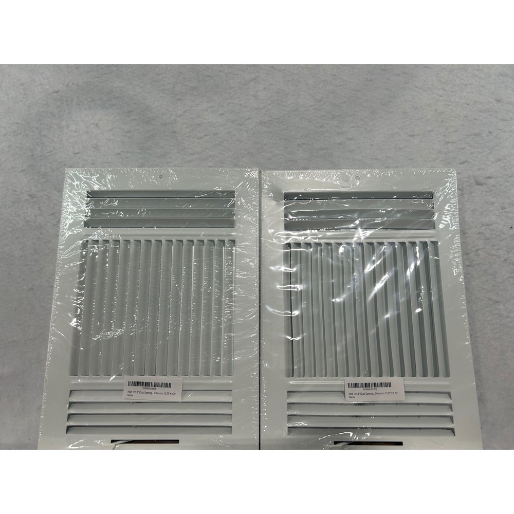HBW 2 Pack 12x8 White Steel 3 Way Supply Register Grille HVAC Duct Cover 13x9